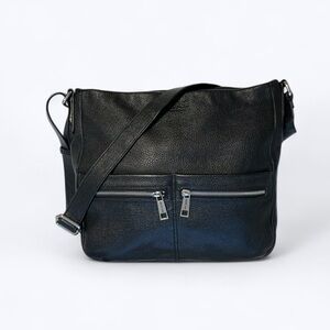 Atelier Noir Division of Rudsak Pebbled Leather Large Hobo Bag In Blacxk